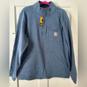 NWT Carhartt Men’s Blue Pullover Quarterzip Sweatshirt